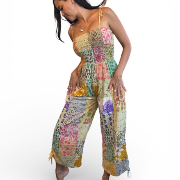 Patchwork Multicolor Jumpsuit - Picture 6 of 8